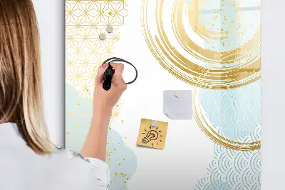 Lavagna magnetica cancellabile a secco con stampa decorativa astratta