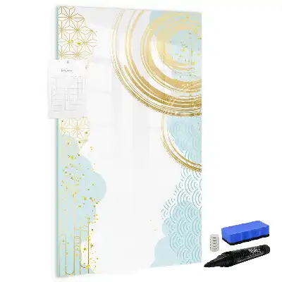 Lavagna magnetica cancellabile a secco con stampa decorativa astratta