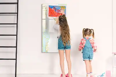 Lavagna magnetica cancellabile a secco con stampa decorativa astratta