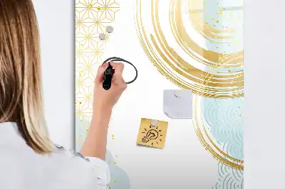 Lavagna magnetica cancellabile a secco con stampa decorativa astratta