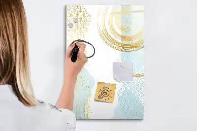 Lavagna magnetica cancellabile a secco con stampa decorativa astratta