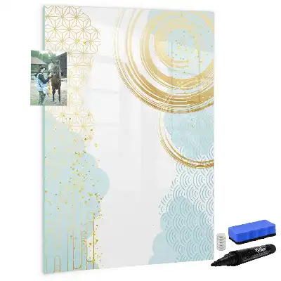 Lavagna magnetica cancellabile a secco con stampa decorativa astratta