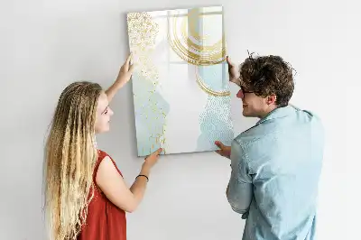Lavagna magnetica cancellabile a secco con stampa decorativa astratta