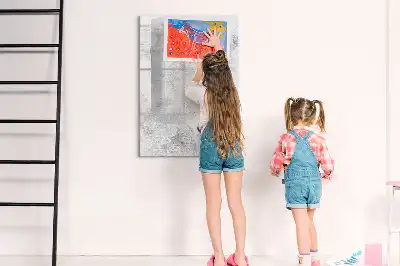 Lavagna magnetica cancellabile a secco con finitura effetto muro in cemento