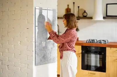 Lavagna magnetica cancellabile a secco con finitura effetto muro in cemento