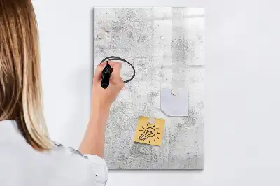 Lavagna magnetica cancellabile a secco con finitura effetto muro in cemento