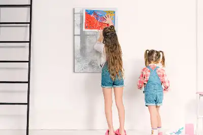Lavagna magnetica cancellabile a secco con finitura effetto muro in cemento
