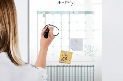 Lavagna magnetica cancellabile a secco pianificatore mensile
