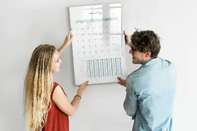 Lavagna magnetica cancellabile a secco pianificatore mensile