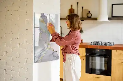 Lavagna magnetica cancellabile a secco con decorazione effetto marmo