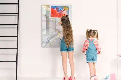 Lavagna magnetica cancellabile a secco con decorazione effetto marmo