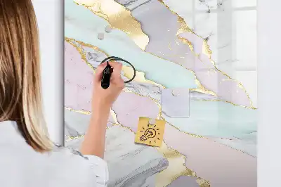 Lavagna magnetica cancellabile a secco con decorazione effetto marmo