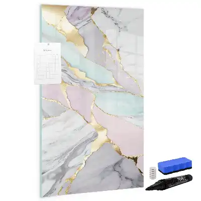 Lavagna magnetica cancellabile a secco con decorazione effetto marmo