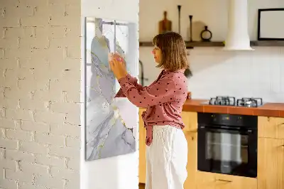 Lavagna magnetica cancellabile a secco con decorazione effetto marmo