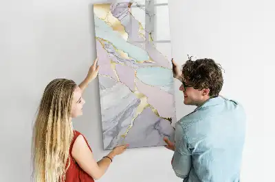 Lavagna magnetica cancellabile a secco con decorazione effetto marmo