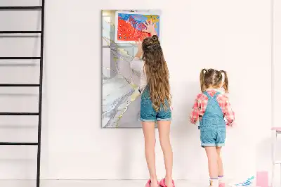 Lavagna magnetica cancellabile a secco con decorazione effetto marmo