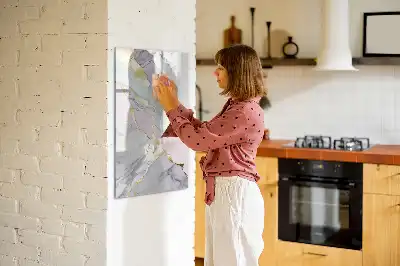 Lavagna magnetica cancellabile a secco con decorazione effetto marmo