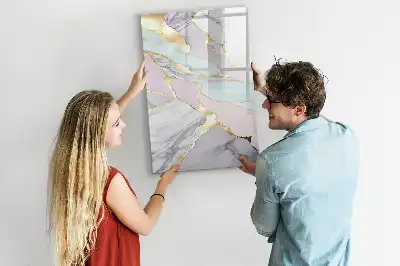 Lavagna magnetica cancellabile a secco con decorazione effetto marmo