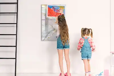 Lavagna magnetica cancellabile a secco con decorazione effetto marmo