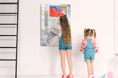 Lavagna magnetica cancellabile a secco effetto marmo