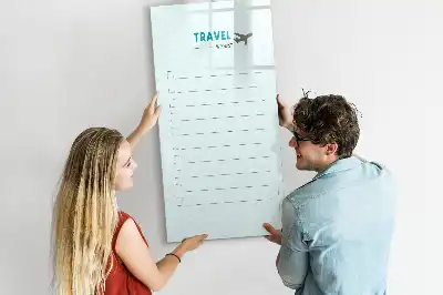 Lavagna magnetica cancellabile a secco pianificatore di viaggio