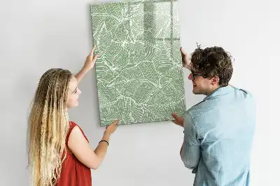 Lavagna magnetica cancellabile a secco con motivo a foglie grandi