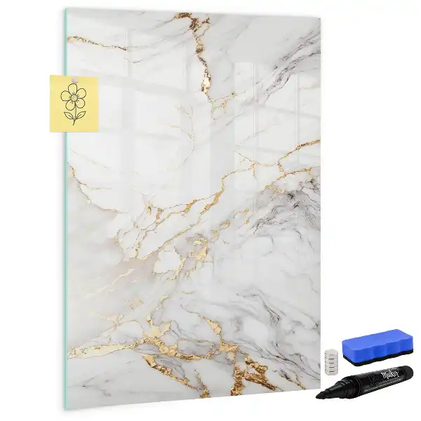 Lavagna magnetica cancellabile a secco con design effetto marmo decorativo