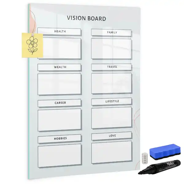 Lavagna magnetica cancellabile a secco vision board
