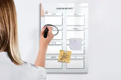 Lavagna magnetica cancellabile a secco vision board