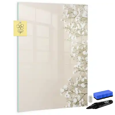 Lavagna magnetica cancellabile a secco con decoro a fiori delicati