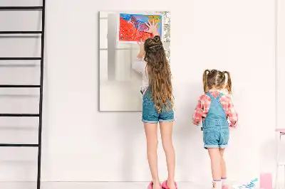 Lavagna magnetica cancellabile a secco con decoro a fiori delicati