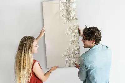 Lavagna magnetica cancellabile a secco con decoro a fiori delicati