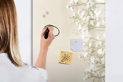 Lavagna magnetica cancellabile a secco con decoro a fiori delicati