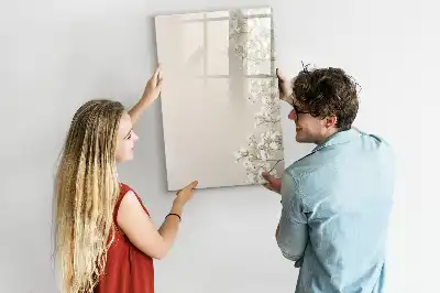 Lavagna magnetica cancellabile a secco con decoro a fiori delicati