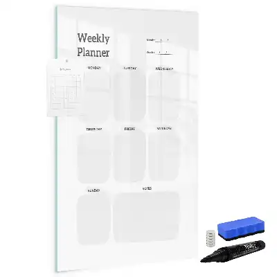 Lavagna magnetica cancellabile a secco pianificatore settimanale