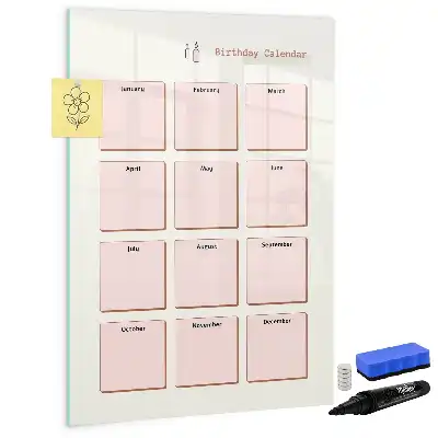 Lavagna magnetica cancellabile a secco calendario per i compleanni