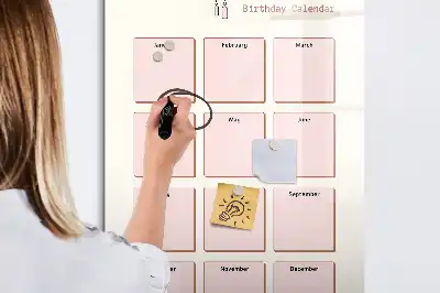 Lavagna magnetica cancellabile a secco calendario per i compleanni