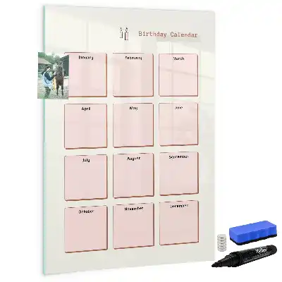 Lavagna magnetica cancellabile a secco calendario per i compleanni