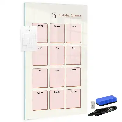 Lavagna magnetica cancellabile a secco calendario per i compleanni