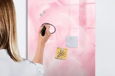 Lavagna magnetica cancellabile a secco decorazione con piume delicate