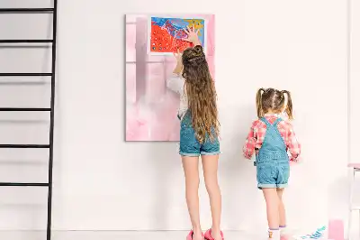 Lavagna magnetica cancellabile a secco decorazione con piume delicate