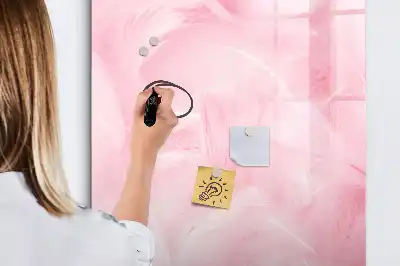 Lavagna magnetica cancellabile a secco decorazione con piume delicate