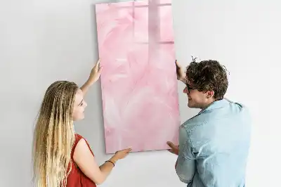Lavagna magnetica cancellabile a secco decorazione con piume delicate