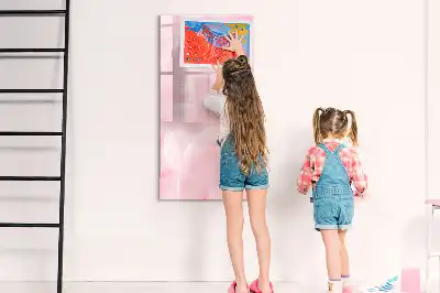 Lavagna magnetica cancellabile a secco decorazione con piume delicate
