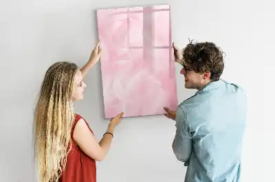 Lavagna magnetica cancellabile a secco decorazione con piume delicate