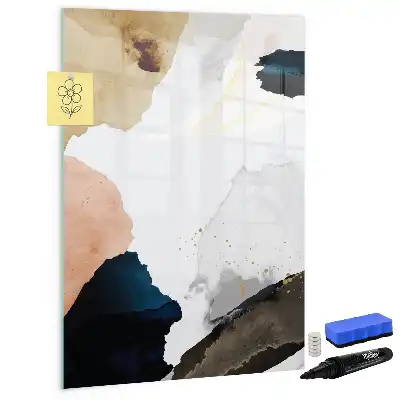 Lavagna magnetica cancellabile a secco con stampa artistica astratta ad acquerello
