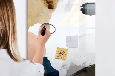 Lavagna magnetica cancellabile a secco con stampa artistica astratta ad acquerello
