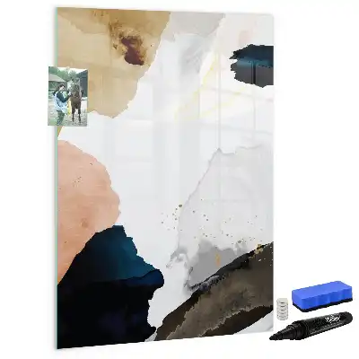 Lavagna magnetica cancellabile a secco con stampa artistica astratta ad acquerello