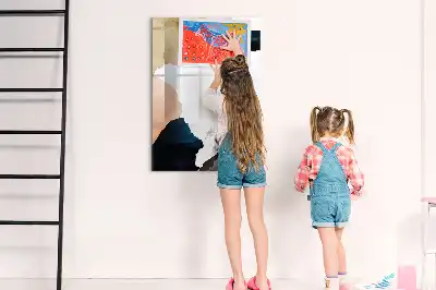 Lavagna magnetica cancellabile a secco con stampa artistica astratta ad acquerello