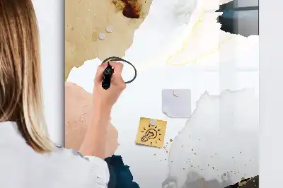 Lavagna magnetica cancellabile a secco con stampa artistica astratta ad acquerello